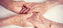 Old people holding hands. Concept of loyalty, love, reliability,